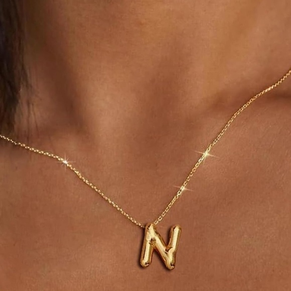 None Jewelry - BRAND NEW, STILL IN THE PACKAGE Trendy Bubble Initial Charm and Necklace